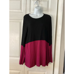 Women's BAB by Meli Kogan Blouse, M, Black & Burgundy